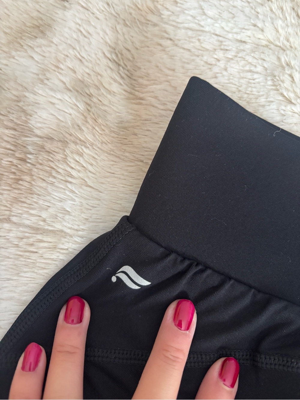 Fabletics Black High-Rise Athletic Shorts with Wide Waistband - Picture 3 of 8